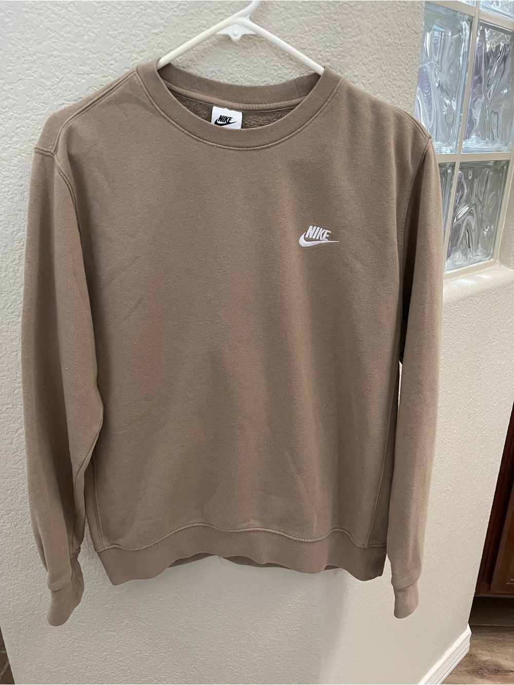 Nike Womens Crewneck Sweatshirt in Taupe